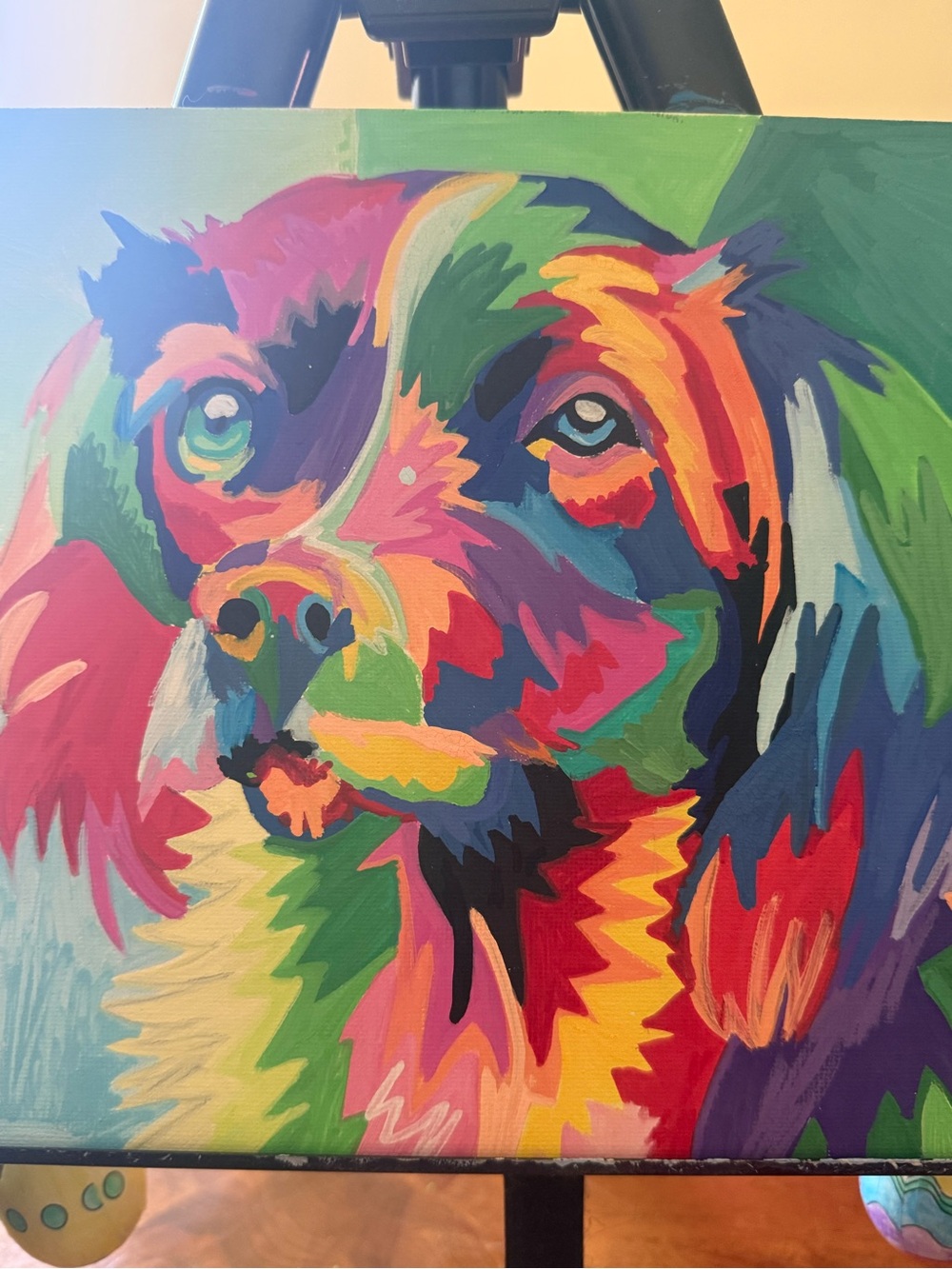 Colorful Pop Art Dog Canvas Print - Multicolor